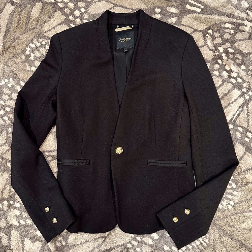 Juicy Couture Black Ponte Peplum Jacket - size Medium